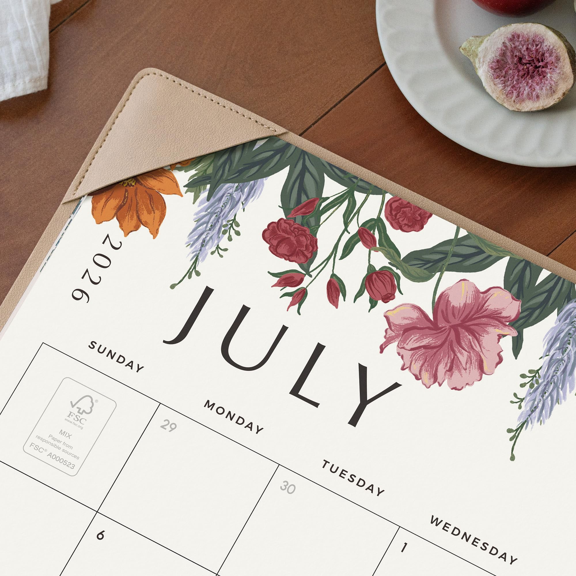 Desk Calendar 2026 With Desktop Mat  Large Pad 22 X 17 Inch Runs From July 2026 To December 2027 Classic Floral Design 2026 For Home School And Office (apricot)