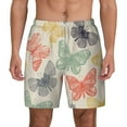 thumbnail image 2 of Picia Butterfly pattern Mens Swim Trunks with Compression Liner Stretch Beach Shorts Quick Dry with Zipper Pockets No-Chafing Board Shorts-Large, 2 of 9