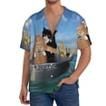 thumbnail image 3 of Haiem Two Brave Cats Are Floating On The Sea Iceberg Men's Casual Shirts Short Sleeve Button Down Shirts Fashion Textured Summer Beach Shirt-Large, 3 of 7