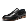 thumbnail image 2 of Bruno Marc Mens Classic Oxford Shoes Lace Up Wingtip Business Leather Shoes LOUIS_1 BLACK Size 8.5, 2 of 7
