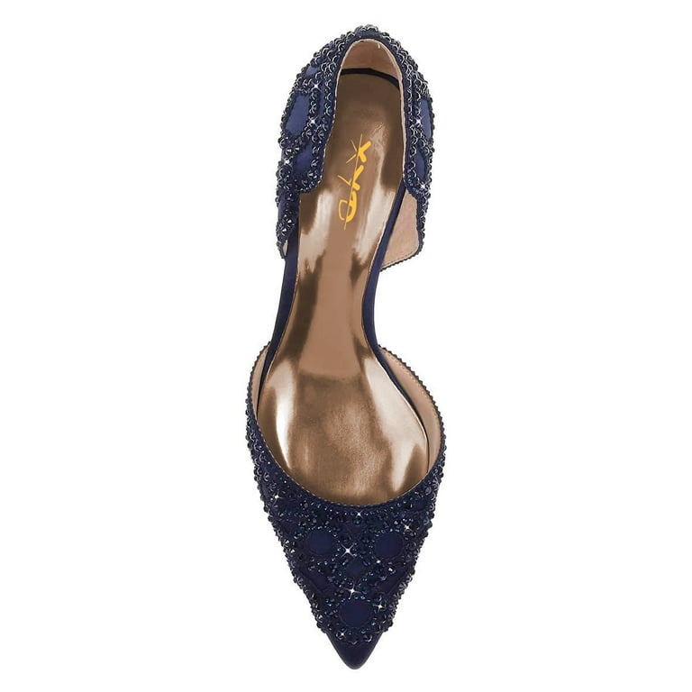XYD Women's Pumps Elegant Pointed Toe D'Orsay Kitten Low Heels