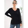 thumbnail image 3 of PPYOUNG Women's Casual Lightweight V Neck Knit Top Loose Pullover Sweater, 3 of 6