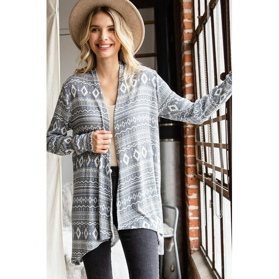 Mint Plus Pink - Boho Bliss Open Front Cardigan - Rayon Fabric, 2 Colors