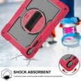 thumbnail image 5 of ELEHOLD Rugged Case for Samsung Galaxy Tab S10 FE+ 2025, 13.1-inch, 3-Layer Hybrid Case with 360° Rotating Kickstand Handstrap Crossbody Shoulder Strap Shockproof Case,Red + Black, 5 of 8