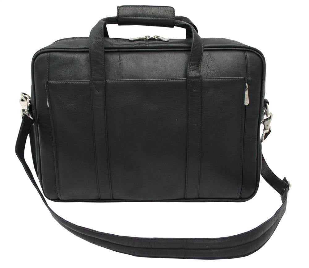 Piel Leather Briefcase Executive Two Pocket 15 Laptop Portfolio in Saddle