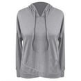 thumbnail image 4 of KHONTS Basic Lightweight Hoodies for Women Pullover Top Comfy Hooded T Shirts Irregular Hem Casual Tees Grey XL, 4 of 5