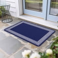 thumbnail image 2 of Navy Blue Geometric Doormat Outdoor Entrance 24"x36", White Greek Key Farmhouse Absorb Moisture Dirt Door Mats, Non-Slip Rubber Backing Floor Mats Indoor, Low-Profile Front Door Rugs, 2 of 9