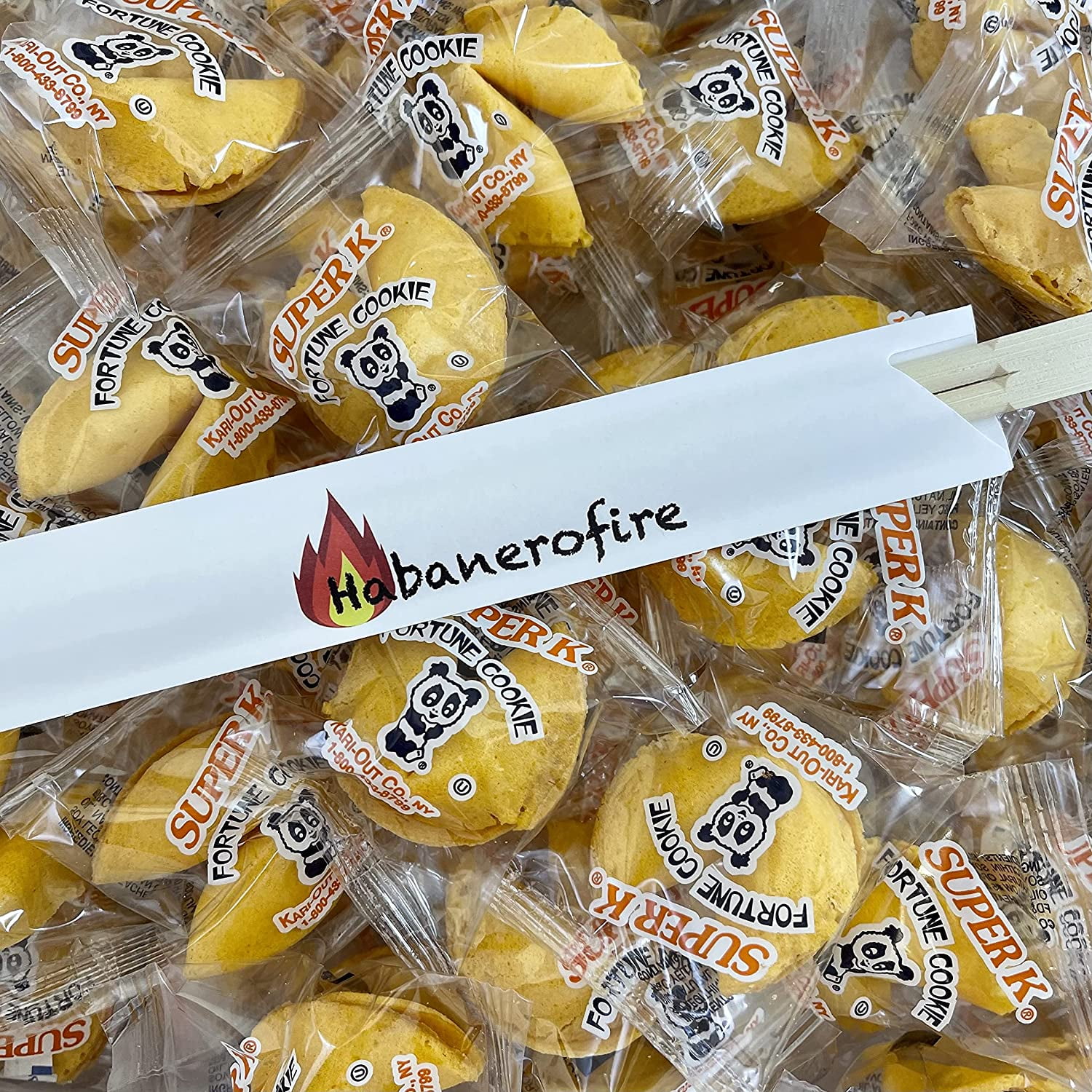 Super K Fortune Cookies with Chopsticks Individually Wrapped 50 Count