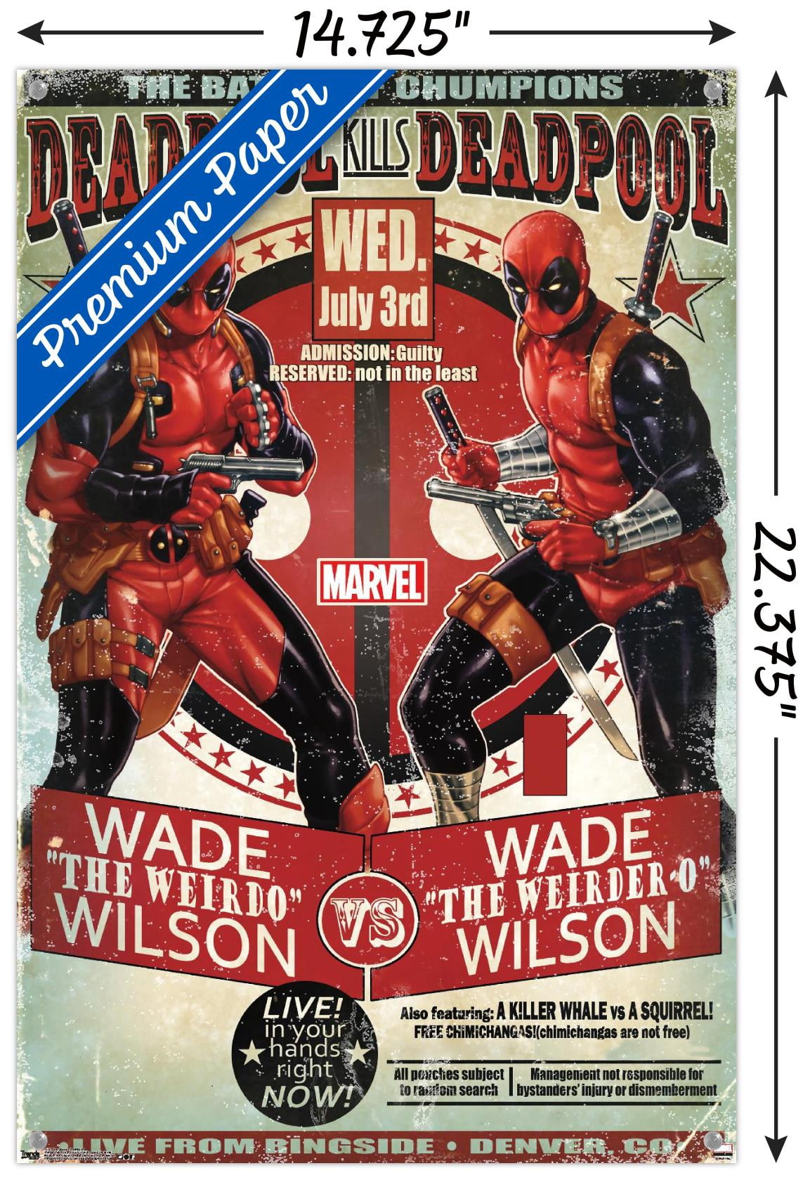 Marvel Comics - Deadpool - Chumpions Wall Poster with Push Pins, 14.725" x 22.375"