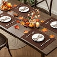 thumbnail image 2 of Placemats Set of 4, Yamaziot Double Layer Cloth Fabric Heat Resistant Place Mat, Washable Reversible Rectangle Dining Table Mats, Hollow Brown, 12"x18", 2 of 8