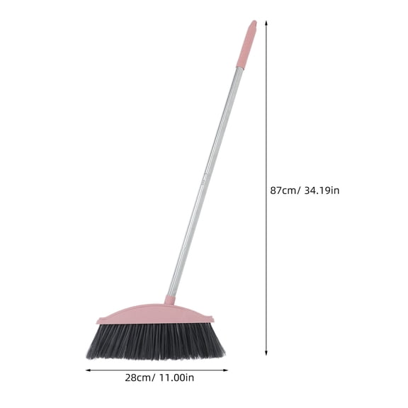 LOLIPPYY Dust Broom with Pink Bristles for Floor Cleaning in Households 1Pack