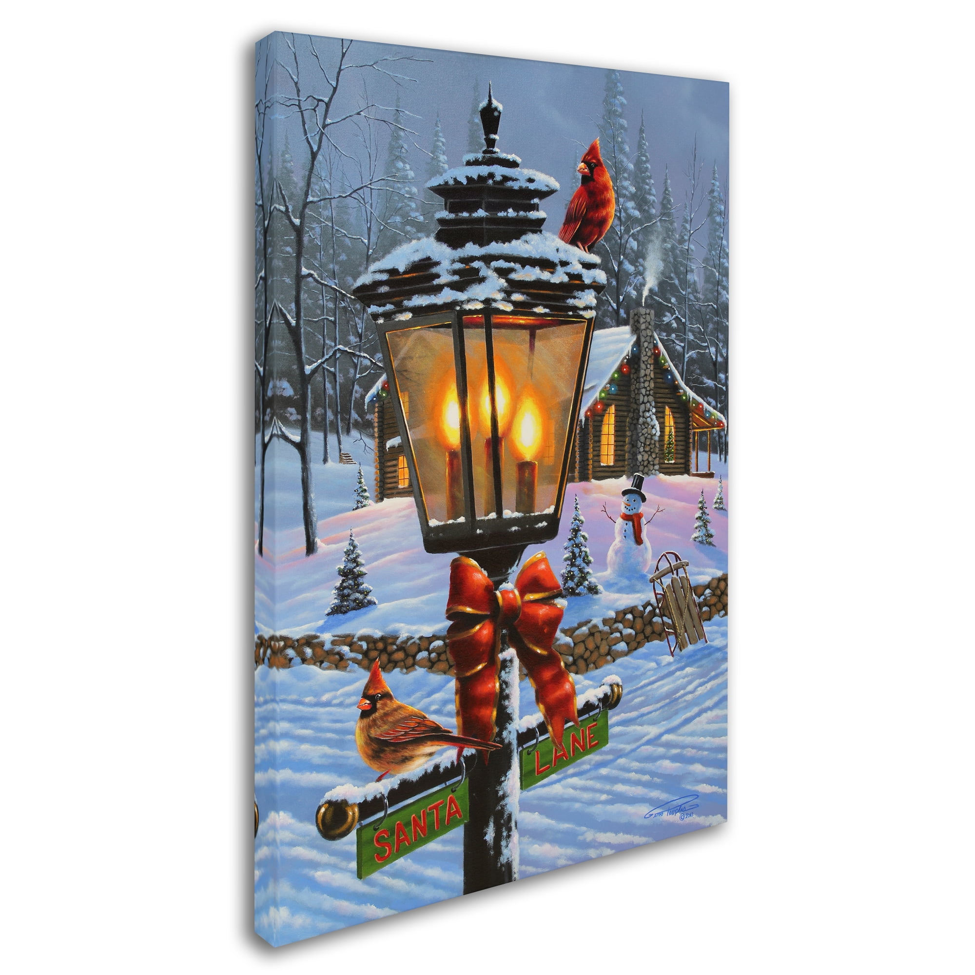 Trademark Fine Art 'Cardinal Perch 2' Canvas Art by Geno Peoples
