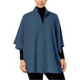 thumbnail image 1 of Anne Klein Womens Zip Front Cape Jacket, Blue, Plus Size, 3X, 1 of 1