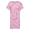 thumbnail image 4 of Hello Kitty Nightgowns for Women Short Sleeve Night Gown Soft Sleep Shirts Women's Sleepwear Print Sleep Dress, 4 of 7