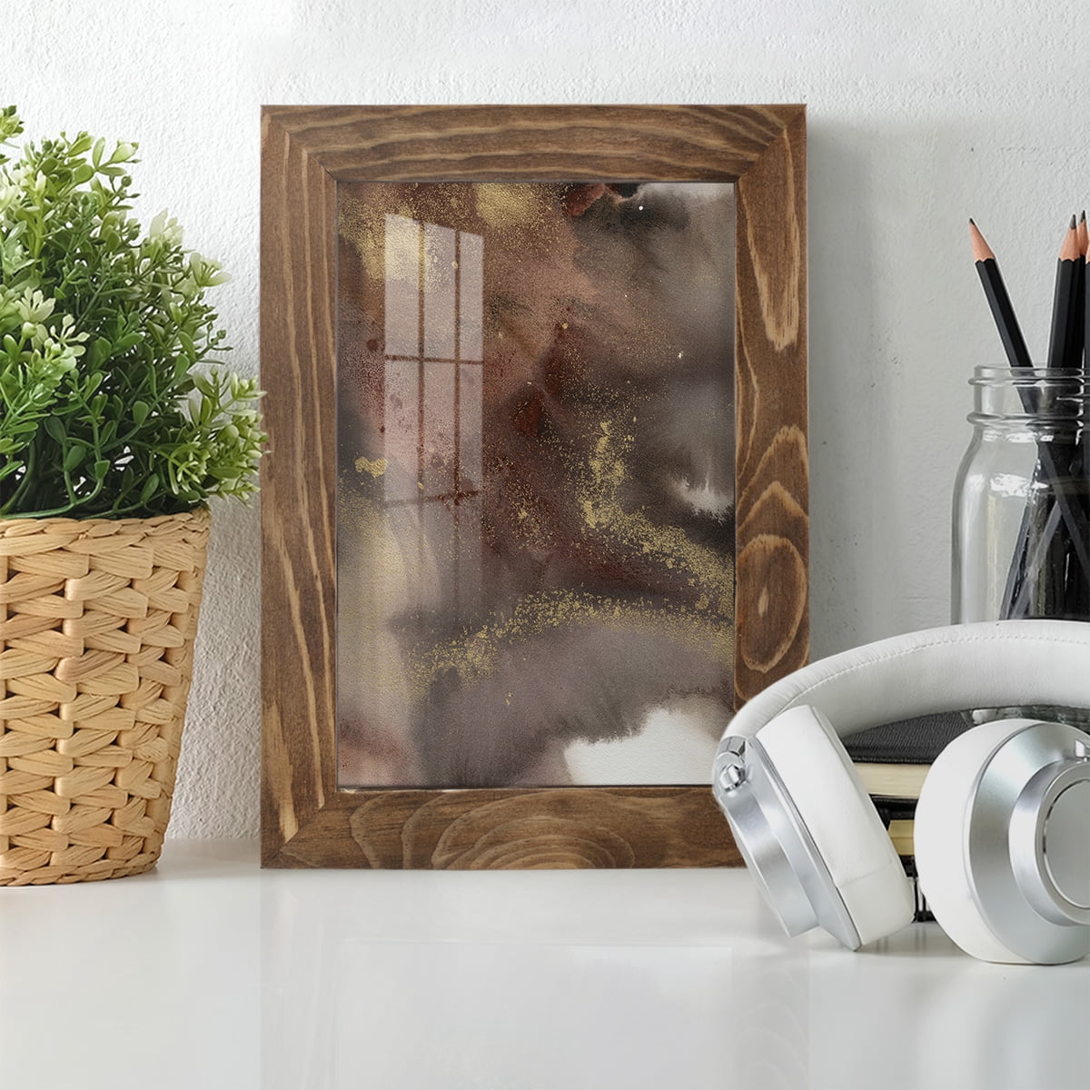 Mountain Seasons IV - Framed Print w/glass - Walnut