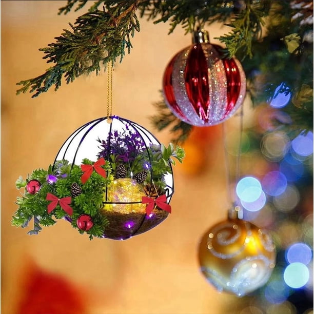 Adorno navideño de duende de Papá Noel pintado a mano: precioso adorno colgante de acrílico para árbol, ideal como regalo festivo para fiestas familiares.