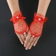 thumbnail image 2 of MEICHEN Fingerless Gloves for Women, Sexy Thin Lace Fingerless Bowknot Evening Bridal Elegant Short Gloves Wedding Accessory, Fall Winter Fashion Accessories, 2 of 3