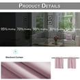 thumbnail image 5 of DONGPAI 2 Panels Blackout Kitchen Curtains, Rod Pocket 30 inch Short Curtains Cafe Curtains Bathroom Window Curtains, Pink, 5 of 6
