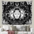 thumbnail image 3 of Sun and Moon Tapestry, Black and White Tapestries Mystic Burning Sun with Star Wall Hanging decor for Bedroom, 3 of 10