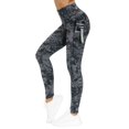 thumbnail image 5 of Pantalones de yoga de cintura alta gruesos con bolsillos, leggings de control de abdomen para entrenamiento, correr y yoga para mujeres (Mediano, Gris Mármol), 5 of 5