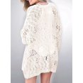 thumbnail image 4 of Women Crochet Cardigan Sweater Kimonos Boho Solid Color Oversized Fall Open Front Outwear  M, 4 of 5