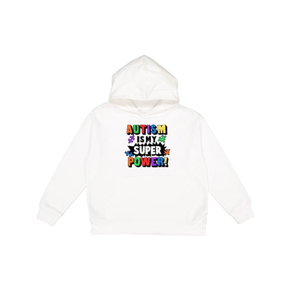 Inktastic Autism is My Super Power with Puzzle Pieces Youth Hoodie Sweatshirt