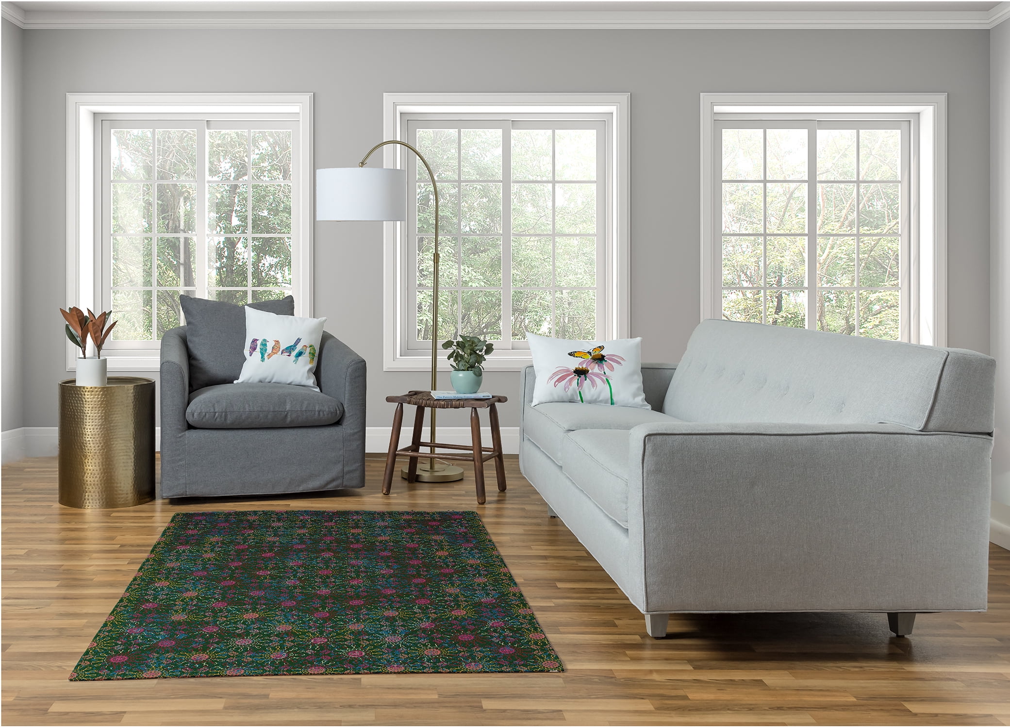 Simply Daisy 4' x 6' Forest Layered Sun Tile Rug