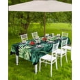 thumbnail image 4 of Hokiten Outdoor Tablecloths with Umbrella Hole & Zipper, Palm Leaf Rectangle Tablecloth 52x70 Inch, Green Tropical Plant Summer Nature Scenery Waterproof Table Cloth, Patio/Pool/Picnic Table Covers, 4 of 7
