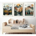 thumbnail image 4 of 3Pcs Mountain Wall Art Boho Abstract Sunset Canvas Prints Forest Landscapes Posters Woodland Adventure Artwork Watercolor nature Pictures Paintings for BedRoom Office Nordic Style Wall Decor d, 4 of 7