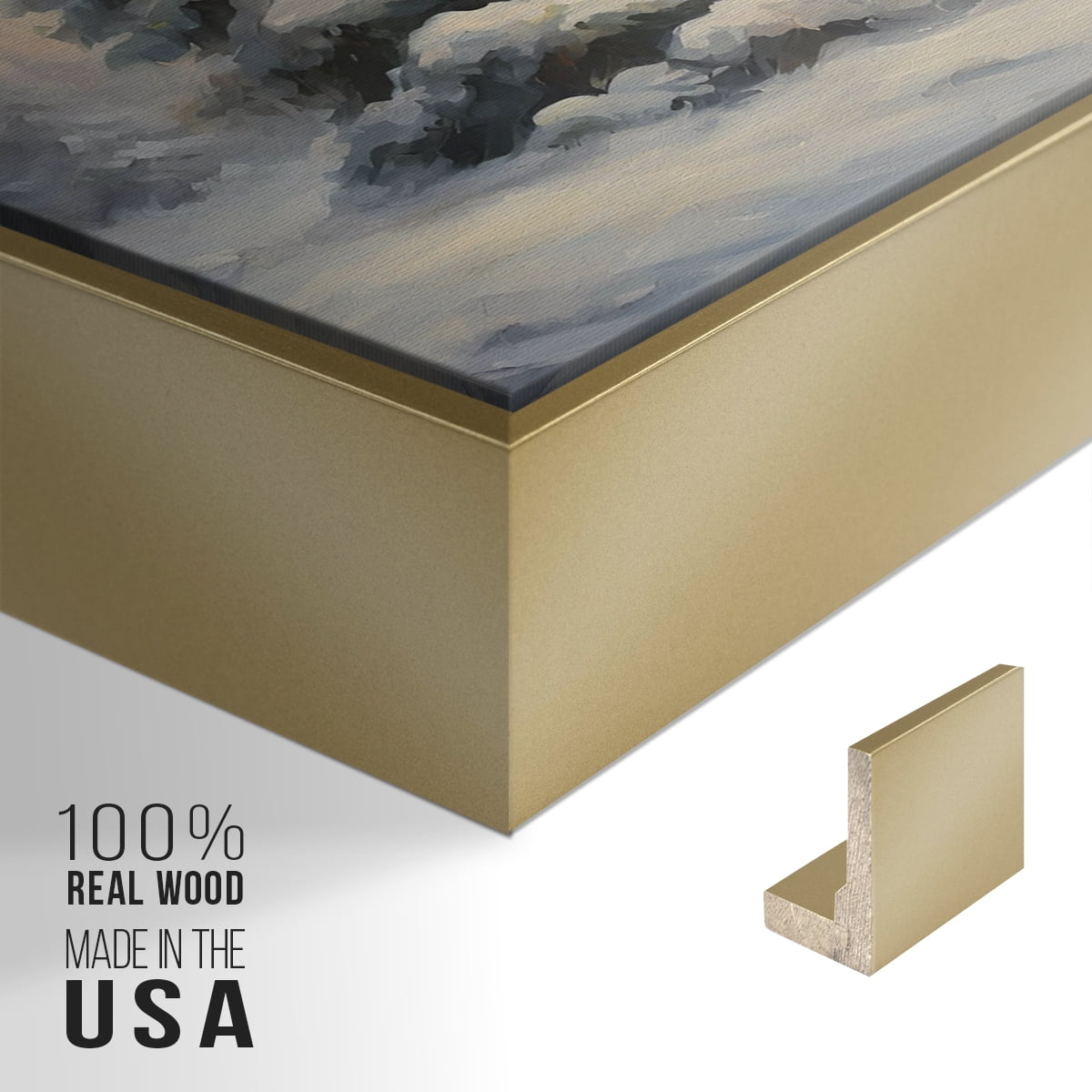 Vintage Landscape-CCIII By Wexford Home Framed in Gold Wood Gallery Wrapped Canvas 25 in. x 37 in.