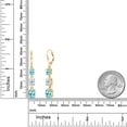 thumbnail image 6 of Gem Stone King 18K Yellow Gold Plated Silver Blue Apatite and Sky Blue Aquamarine 3 Stone Dangle Earrings for Women (4.95 Cttw, Gemstone Birthstone, Oval 8X6MM, 7X5MM and 6X4MM), 6 of 6