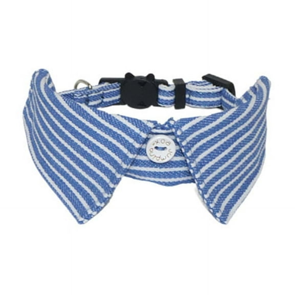 ERDOUY Cats Collar with Buckle Adjustable Safety Soft Collars for Small Dogs or cats，Stripe blue