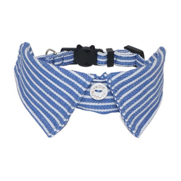 Zhuge Collar para gatos con hebilla ajustable, de seguridad, suave, para perros pequeños o gatos, color azul a rayas