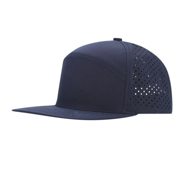 GDREDA Quick-Dry Baseball Caps Men Flat Brim Baseball Cap Adjustable Performance Snapback Hat Perforated Cap,Navy