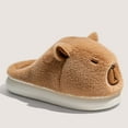 thumbnail image 4 of Wovix Slippers for Women and Men Capybara Winter Fuzzy Cozy House Shoes Cute Warm Soft Indoor Bedroom Memory Foam Thermal Footwear Khaki 41, 4 of 6