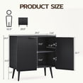 thumbnail image 6 of TOPCOMFY Buffet Cabinet, Sideboard Fluted Cabinet Modern Kitchen Buffet Storage Cabinets with Doors and Shelves, Wood Farmhouse Coffee Bar Station for Entryway & Dining Room & Living Room, Black, 6 of 7