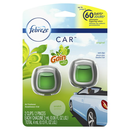 Febreze Car Air Freshener, Gain Original, 2 count (Best Air Freshener For Litter Box)