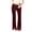 Wine, variant on Women's Velvet Flare Pants, High Waist Drawstring Wide Leg Pants, Soft Casual Lounge Pants with Side Pockets for Daily Wear, Loungewear and Relaxed Outfits Blackish Green L