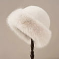 thumbnail image 4 of Winter Beanie Hats for Women Warm Knit Skull Cap Fur Hat with Pompom Trapper Hat Ear Cover, 4 of 6