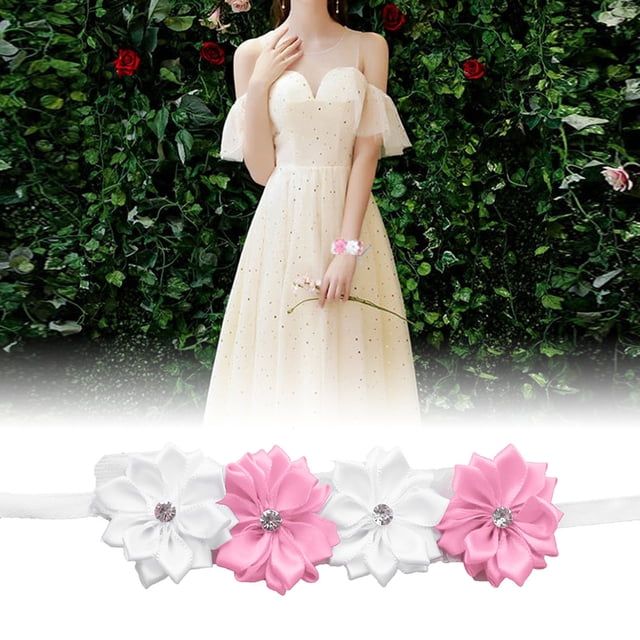 Beautiful Bride Bridesmaids Ribbon Wrist Flower Wedding Decoration 6Pcs US Party Accessories