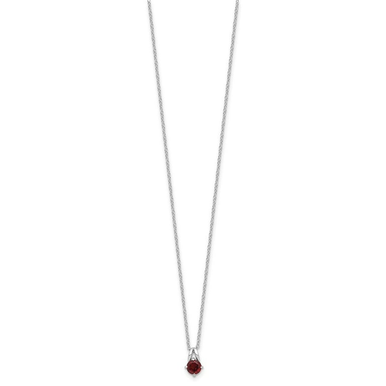 925 Sterling Silver Rhodium Plated .6ga Garnet With 1in Extension Necklace  16 Inch Measures 4.53mm Wide Jewelry Gifts fo