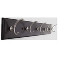 thumbnail image 2 of Hickory Hardware S077223-COSN-6B 28 in. Luna 5 Double Hook Rail, Cocoa Wood Grain with Satin Nickel - Pack of 6, 2 of 4