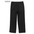 thumbnail image 3 of Miutii Boys Kids Trousers Elastic Waist Chino Pants School Uniform Pull On Smart Dress Pants Black 16, 3 of 4