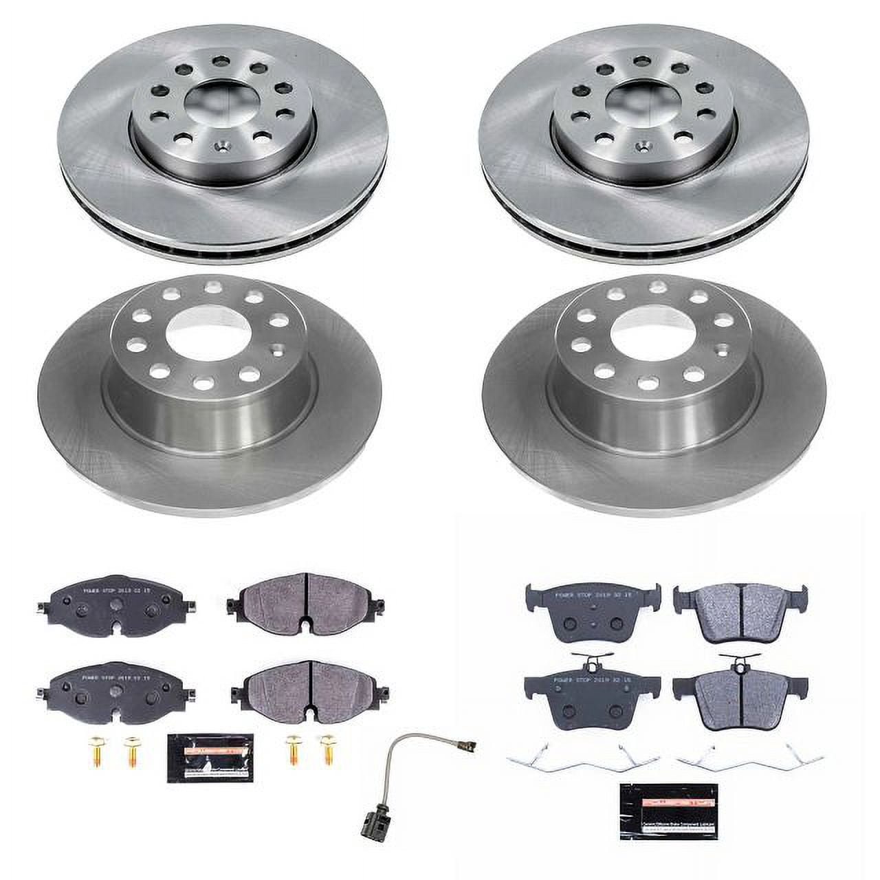 Power Stop Front and Rear Track Day Brake Pad with Rotor Kit, TDSK8365