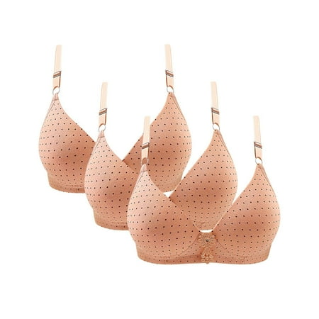DJskiyers 3 Pc Push up Bras for Women Comfy Adjustable Straps Everyday Bra Fashion Print Plunge Bra Supportive Underwear