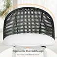 thumbnail image 6 of ANMINY Swivel Rattan Bar Stools, 29" Counter Height Set of 4, Upholstered Chairs Barstools with Full Back and Metal Legs Modern PU Fabric Seat for Kitchen Island, 6 of 10