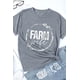 thumbnail image 1 of ABPHQTO Camiseta estampada de manga corta informal gris Farm Wife para mujer, 1 of 5