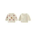 thumbnail image 2 of Jaweiwi Toddler Baby Christmas Sweater Candy Gingerbread Man Embroidered Ribbed Long Sleeve Knitted Tops for Winter, 2 of 9