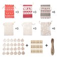 thumbnail image 1 of justharion Ensemble de 24 Pcs de Pinces à Sacs en Lin de Noël Réutilisables avec Autocollants Étiquettes Corde, Type 1, 1 of 7