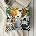 thumbnail image 3 of Animal Pillow Sham, Animals in Jungle Elephant Giraffe Panda Bear Pig Lion Hippo Rhino Cartoon Art, Decorative Standard Queen Size Printed Pillowcase, , Pastel Yellow, 3 of 5